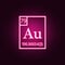 Periodic Table of Elements - aurum neon icon. Elements of Sciense set. Simple icon for websites, web design, mobile app, info