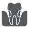 Periodontitis glyph icon, stomatology and dental