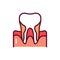 Periodontitis line icon. Isolated vector element.