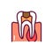 Periodontitis line icon. Isolated vector element.