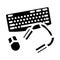 peripheral setup repair computer glyph icon vector illustration