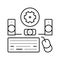 peripheral setup repair computer line icon vector illustration