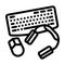 peripheral setup repair computer line icon vector illustration