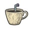 Periscope in coffee cup color sketch vector