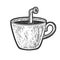 Periscope in coffee cup sketch vector illustration