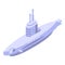 Periscope submarine icon, isometric style