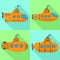 Periscope submarine icons set, flat style