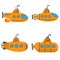 Periscope submarine icons set, flat style