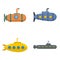 Periscope submarine telescope icons set isolated