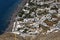 Perissa village, Santorini, as seen from the Ancient Thera ruins