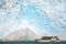 The Perito Moreno glacier collapsing in front of a boat