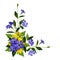 Periwinkle and daisy flowers decoration