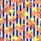 Periwinkle spring flower seamless pattern. Vector stock illustration eps 10.