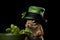 Perky Chipmunk with Gardener\\\'s Hat Portrait. Generative AI illustration