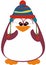 Perky Penguin with winter hat