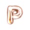 Perl pink foil balloon, inflated alphabet symbol P