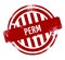 Perm - Red grunge button, stamp
