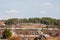 Perm, Russia - April 16.2016: Wooden houses near the railroad