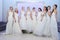 PERM, RUSSIA - FEB 12, 2017: Pretty models brides pose