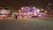 PERM, RUSSIA - JAN 10, 2017: Snowy Lenin street, buildings with illumination at winter evening