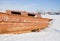 Perm, Russia - March 11.2017: The rusty boat hull