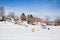 Perm, Russia - March 11.2017: Yacht club in the winter in the ba