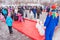 PERM, RUSSIA - March 13, 2016: Children playing skittles