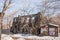 Perm, Russia - March 31.2016: Old ruined two-storey wooden house