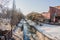 Perm, Russia - March 31.2016: The water channel in park a spring