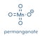 Permanganate anion, chemical structure. Skeletal formula.