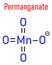 Permanganate anion, chemical structure. Skeletal formula. Flat design