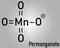 Permanganate anion, chemical structure. Skeletal formula. Flat design