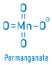 Permanganate anion, chemical structure. Skeletal formula. Flat design