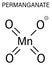 Permanganate anion moleculr, chemical structure. Skeletal formula.