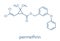 Permethrin pyrethroid insecticide. Used to treat scabies and head lice in humans. Used to impregnate mosquito nets and in flea.