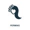 Perming icon. Monochrome sign from hairdresser collection. Creative Perming icon illustration for web design