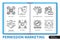 Permission marketing infographics linear icons collection