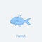 permit 2 colored line icon. Simple light and dark blue element illustration. permit concept outline symbol design from fish set