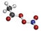 Peroxyacetyl nitrate (PAN) pollutant molecule. Secondary pollutant, found in photochemical smog. Further decomposes into