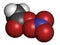 Peroxyacetyl nitrate (PAN) pollutant molecule. Secondary pollutant, found in photochemical smog. Further decomposes into