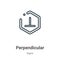 Perpendicular symbol outline vector icon. Thin line black perpendicular symbol icon, flat vector simple element illustration from