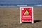 Perranporth, Cornwall, UK - April 9 2018: RNLI Lifeguard sign on