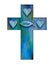Persecution cross Ichtys sign and heart symbolizing the holy trinity