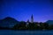 Perseid MEteor Shower over Bled Lake in Slovenia