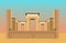 Persepolis, Persian city, Attraction of Shiraz in Iran, Fars Province, vector illustration