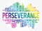 Perseverance word cloud collage