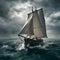 Persevering through storm person sails, navigating rough waters with resilience