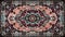 Persian Carpet Texture, abstract ornament. Round mandala pattern, Middle Eastern Traditional Carpet Fabric Texture. Turquoise