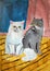Persian cats painted by child