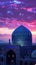 Persian Empire at dusk vibrant violet skies a moment frozen in time